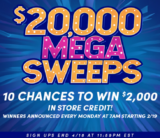 $20,000 Multi-Winner Mega Sweeps